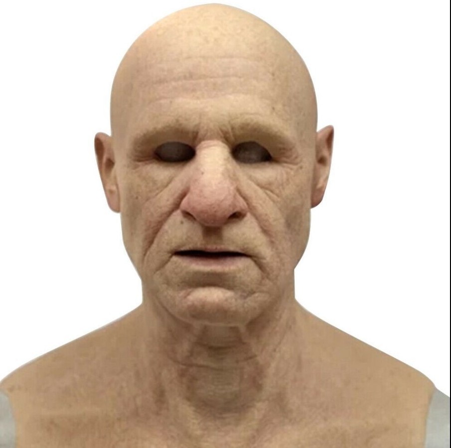 latest Halloween full head bareheaded old man latex Headgear Cosplay Silicone Head Mask silicone mask