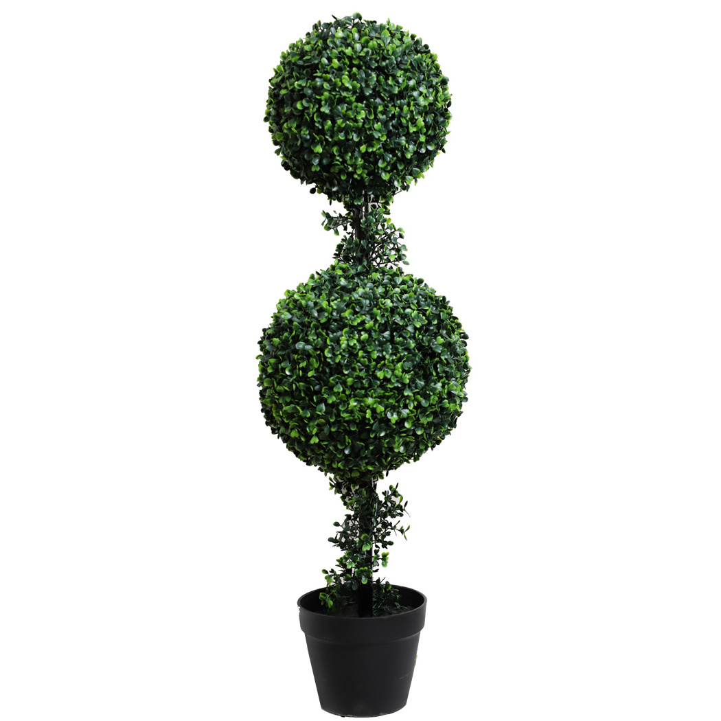 Wholesale Artificial Uv Resistant Potted Artificial ball topiary spiral Cypress tall fake cedar Plant