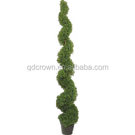 Promotion greenery leaves bonsai artifical spiral boxwood grass ball green topiary plants plant plastic artificial leave tree