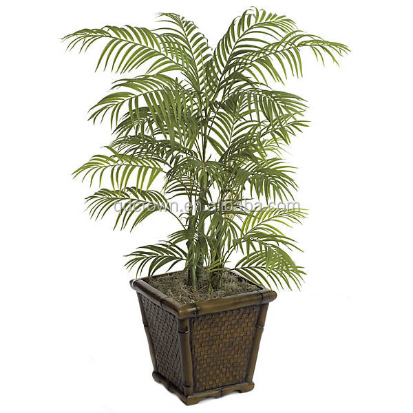 Best price outdoor indoor artificial decorative with solar lights UV protection evergreen artificial plastic palm trees