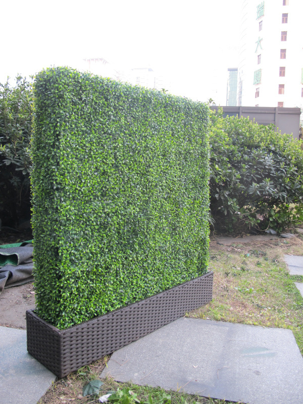 GW-06Anti-UV Plastic High Quality Artificial Hedge Boxwood Panels Green Plant Vertical Garden Wall For Indoor Outdoor Decoration