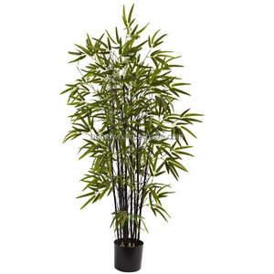 Natural Looking Plant Lucky Artificial Stick Wall Screen Pole Palm Leaf Bamboo Plant