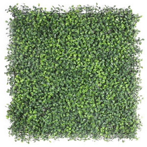 Fashion artificial grass outdoor boxwood hedge panels foliage bush leaves anti-uv faux mat plastic leaf flower wall green