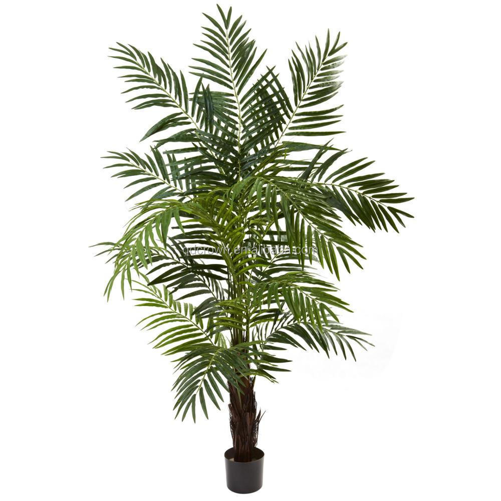 Best price outdoor indoor artificial decorative with solar lights UV protection evergreen artificial plastic palm trees