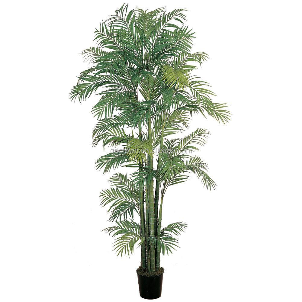 Best price outdoor indoor artificial decorative with solar lights UV protection evergreen artificial plastic palm trees