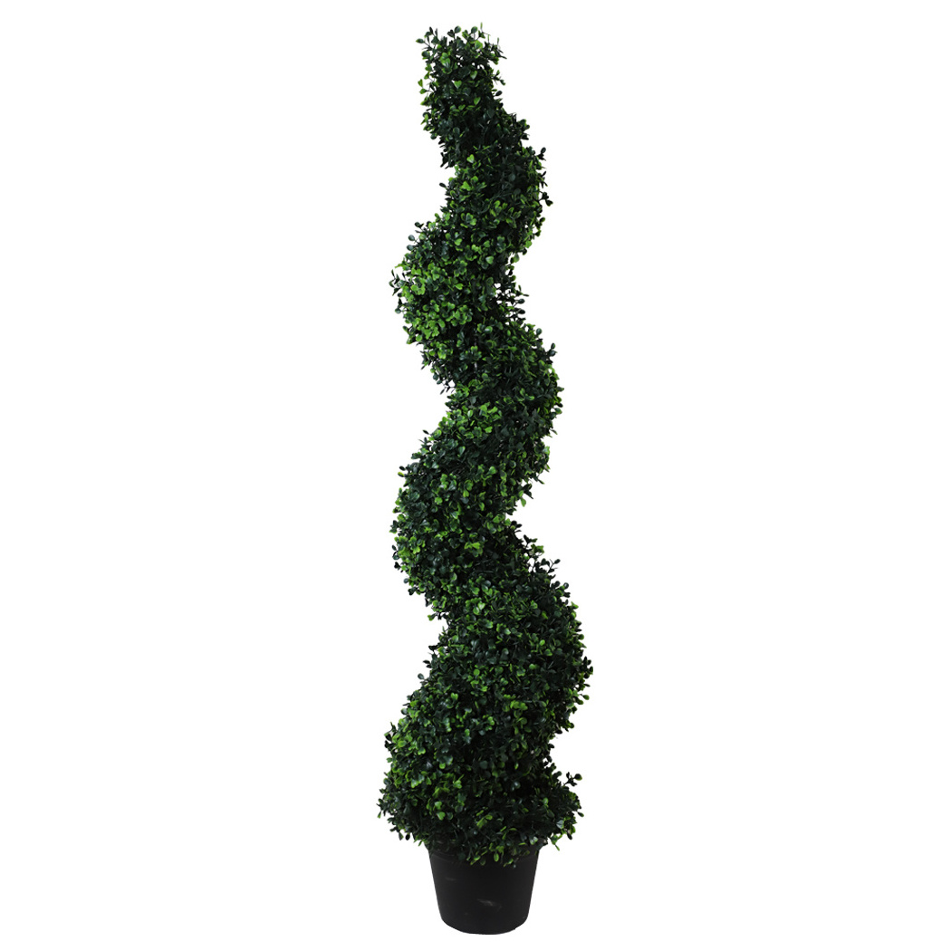 Wholesale Artificial Uv Resistant Potted Artificial ball topiary spiral Cypress tall fake cedar Plant