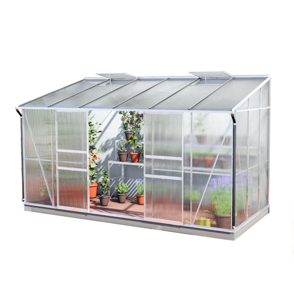 Galvanized Steel Double Roof All-Weather Aluminum Garden Greenhouse Screen House Sunrooms