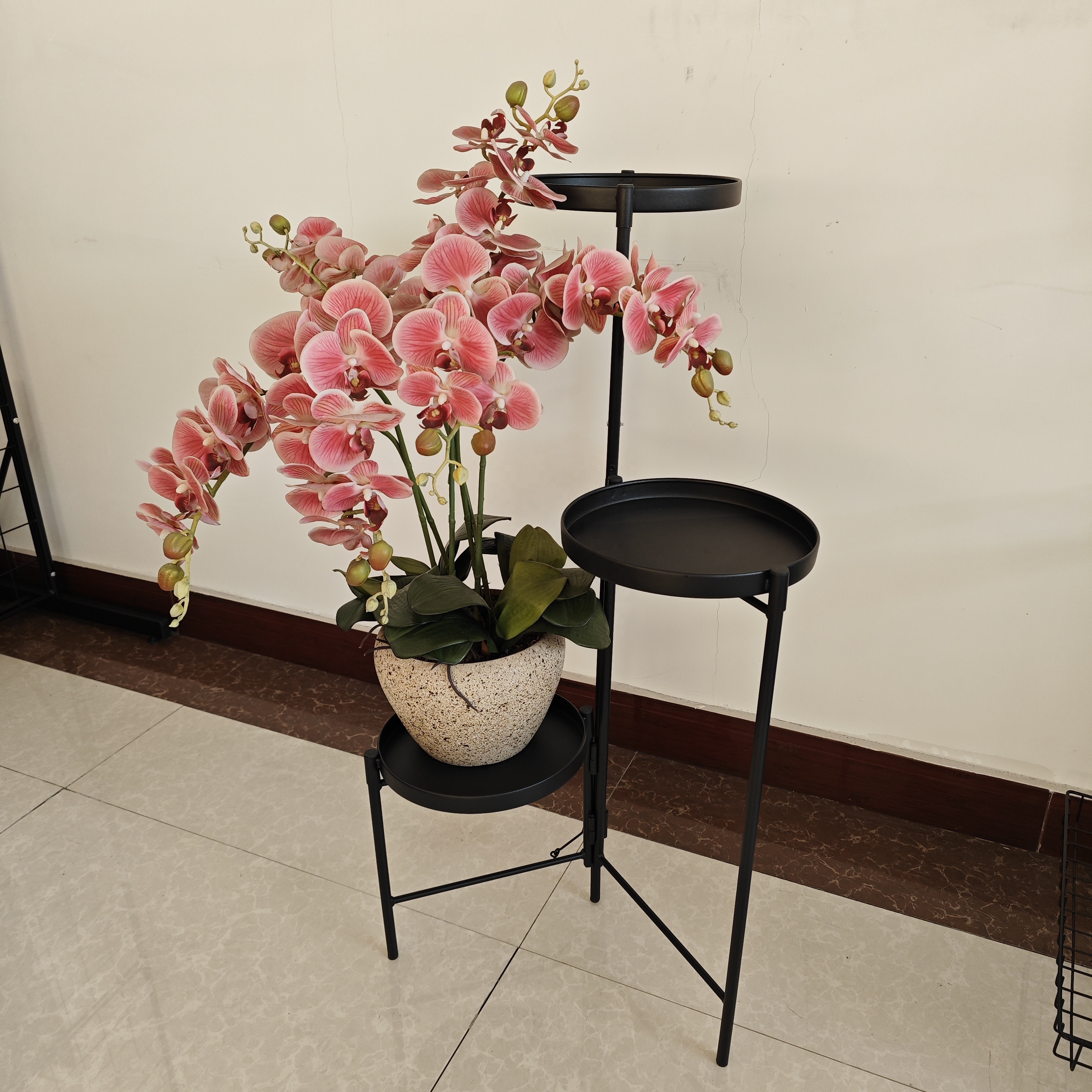 Metal Plant Stand Flower Pot Holder Display Stand Foldable Corner Tall Plant Shelf for Multiple Plants