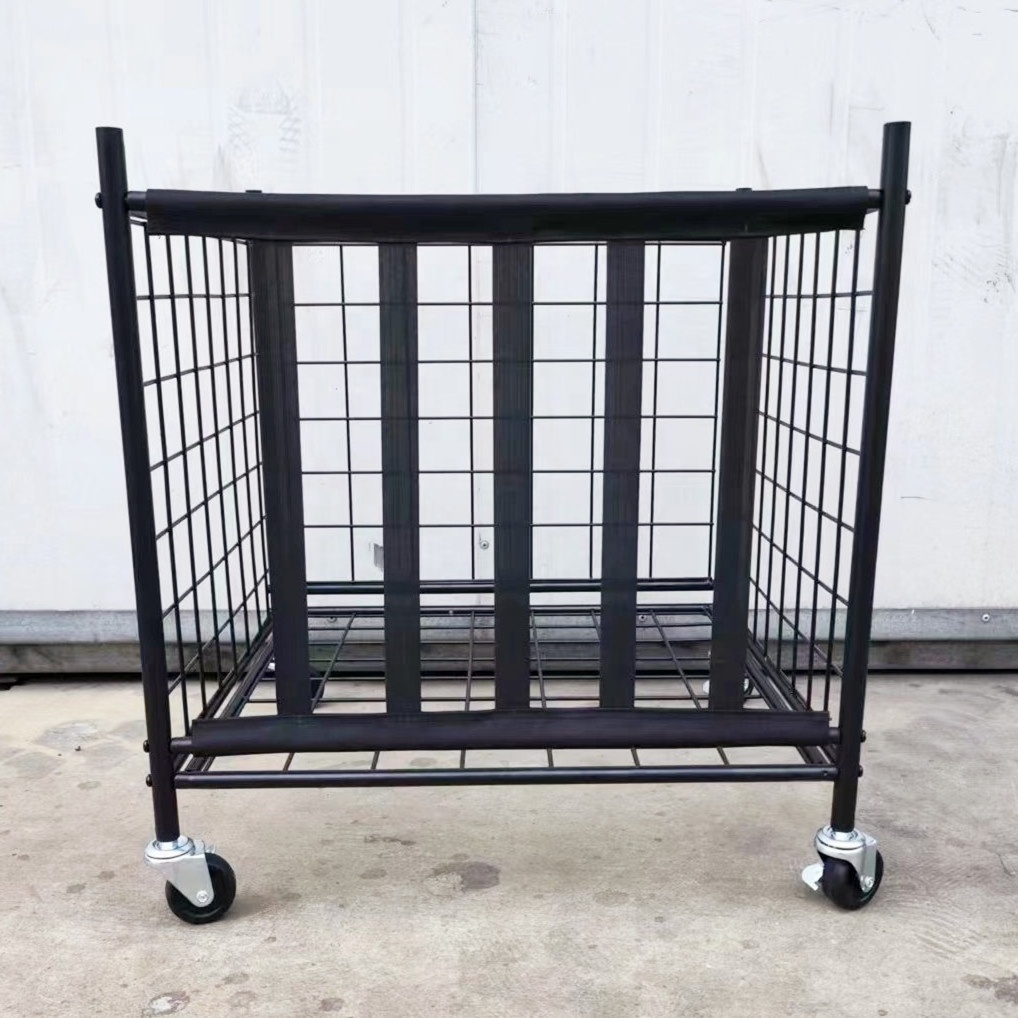 Rolling Sports Ball Storage Cart Stackable Ball Cage for Garage Storage Garage Organizer