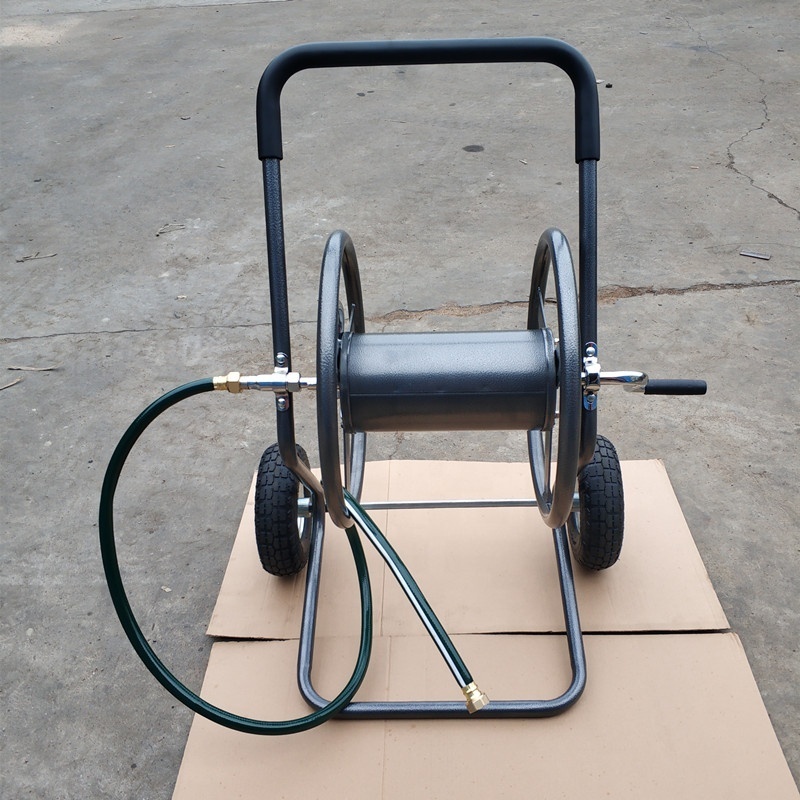 2022 new type garden water pvc hose reel cart welder metal stainless steel cast iron plastic on wheels  100ft guide hanger