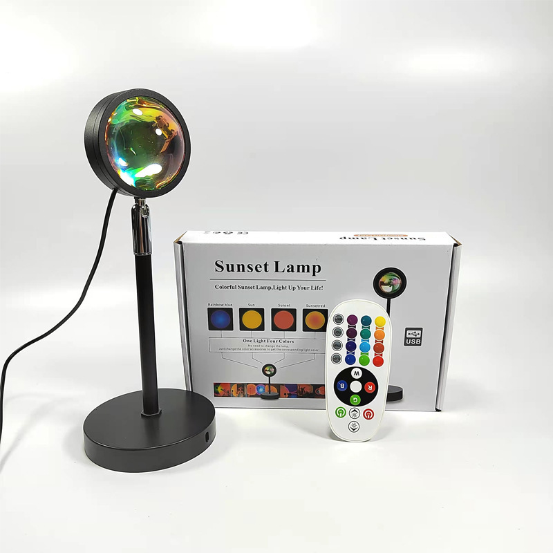 Factory Wholesale USB RGB App Wifi Control Sunset Floor Lamp Sun Rainbow Sunset Projector Night Light  For Bedroom