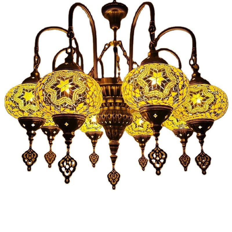 Wholesale Chandelier Moroccan Pendant Lighting Turkish LED Handmade Glass Chandelier Art Deco Pendant Light