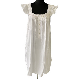 white cotton ladies nightgown nightwear sleepwear