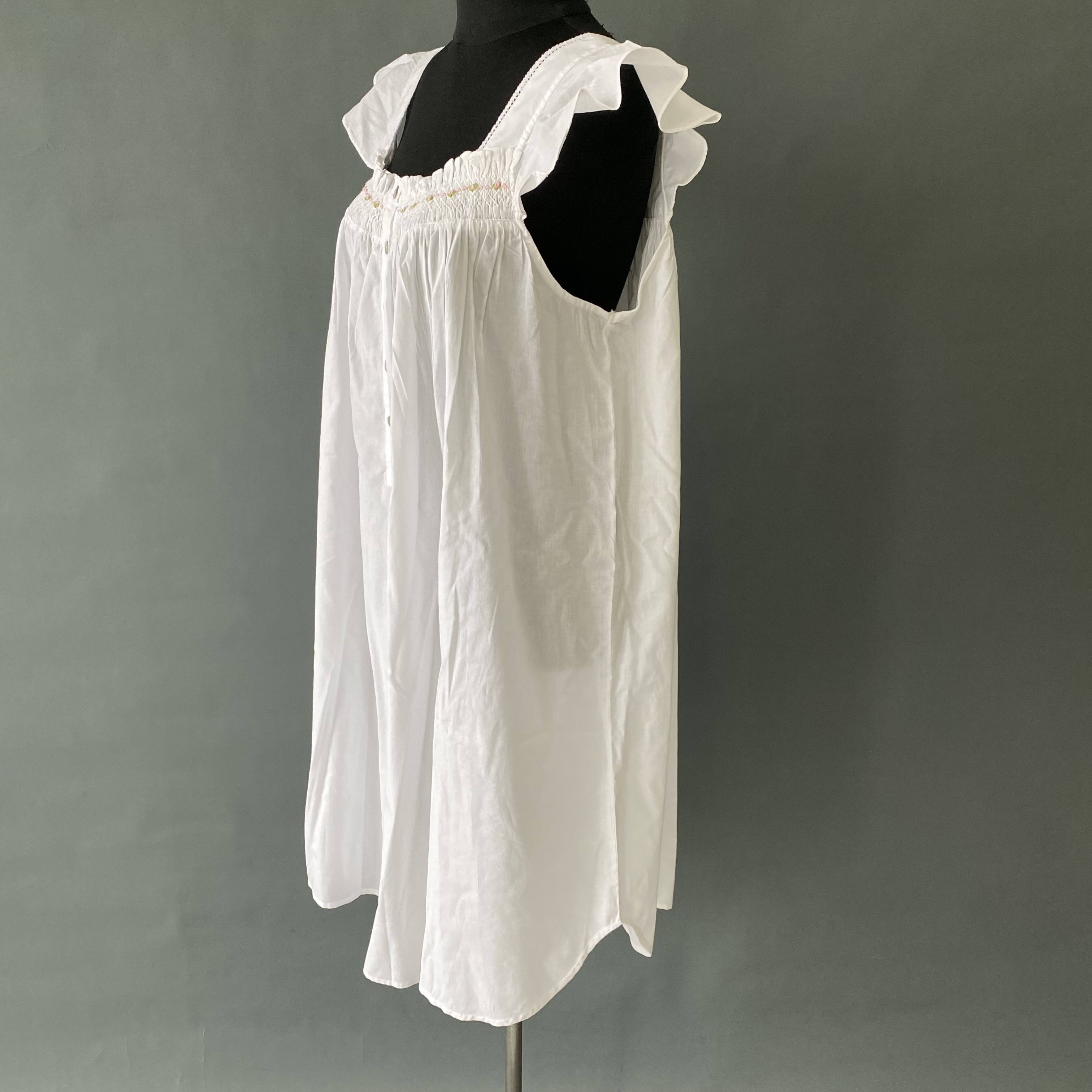 white cotton ladies nightgown nightwear sleepwear