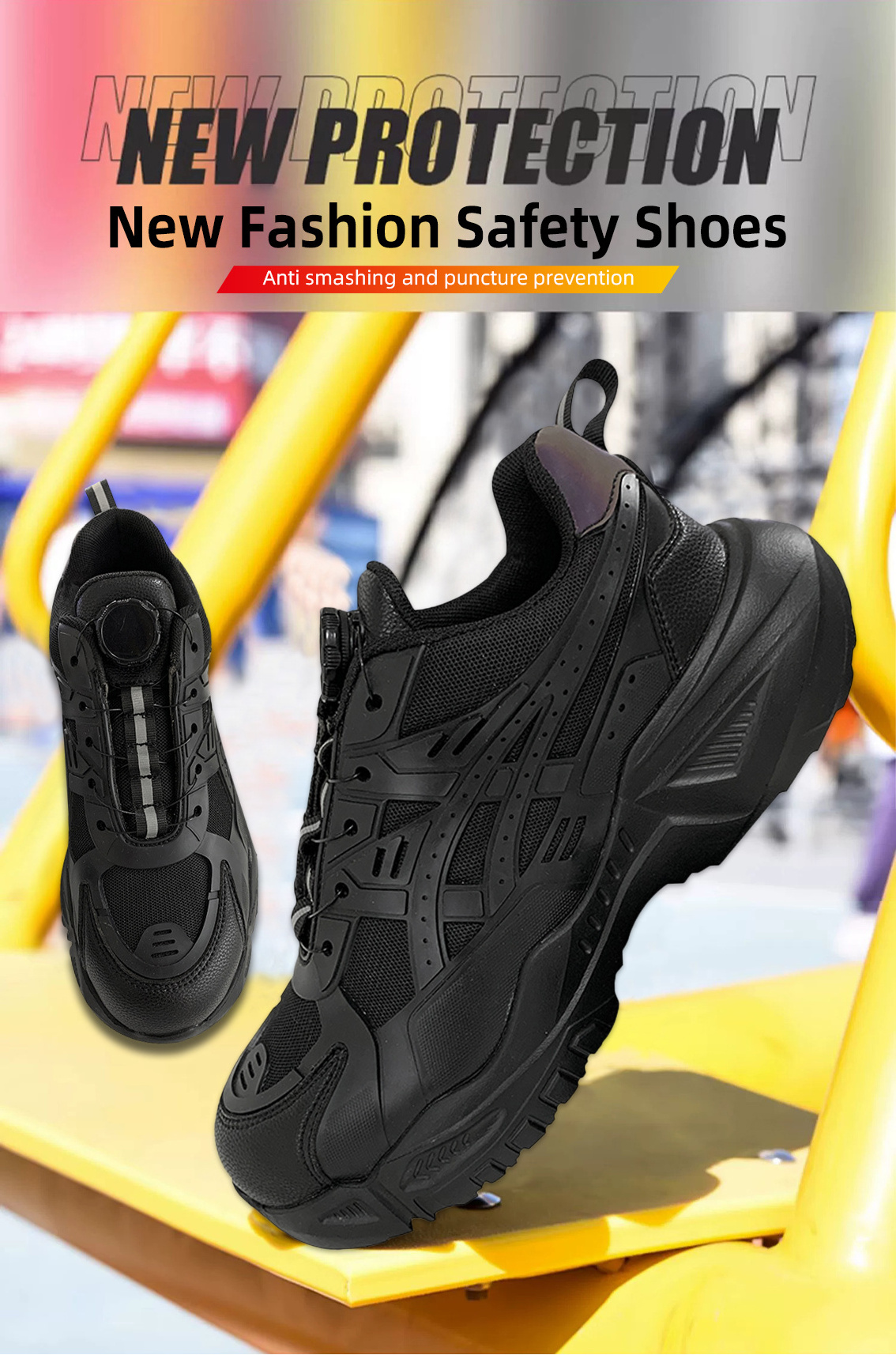 Latest Arrival Anti-impact Anti-puncture Men's Safety Shoes Big Size 46 47 48 Wear-resistant Men Casual Sneakers Work Shoes