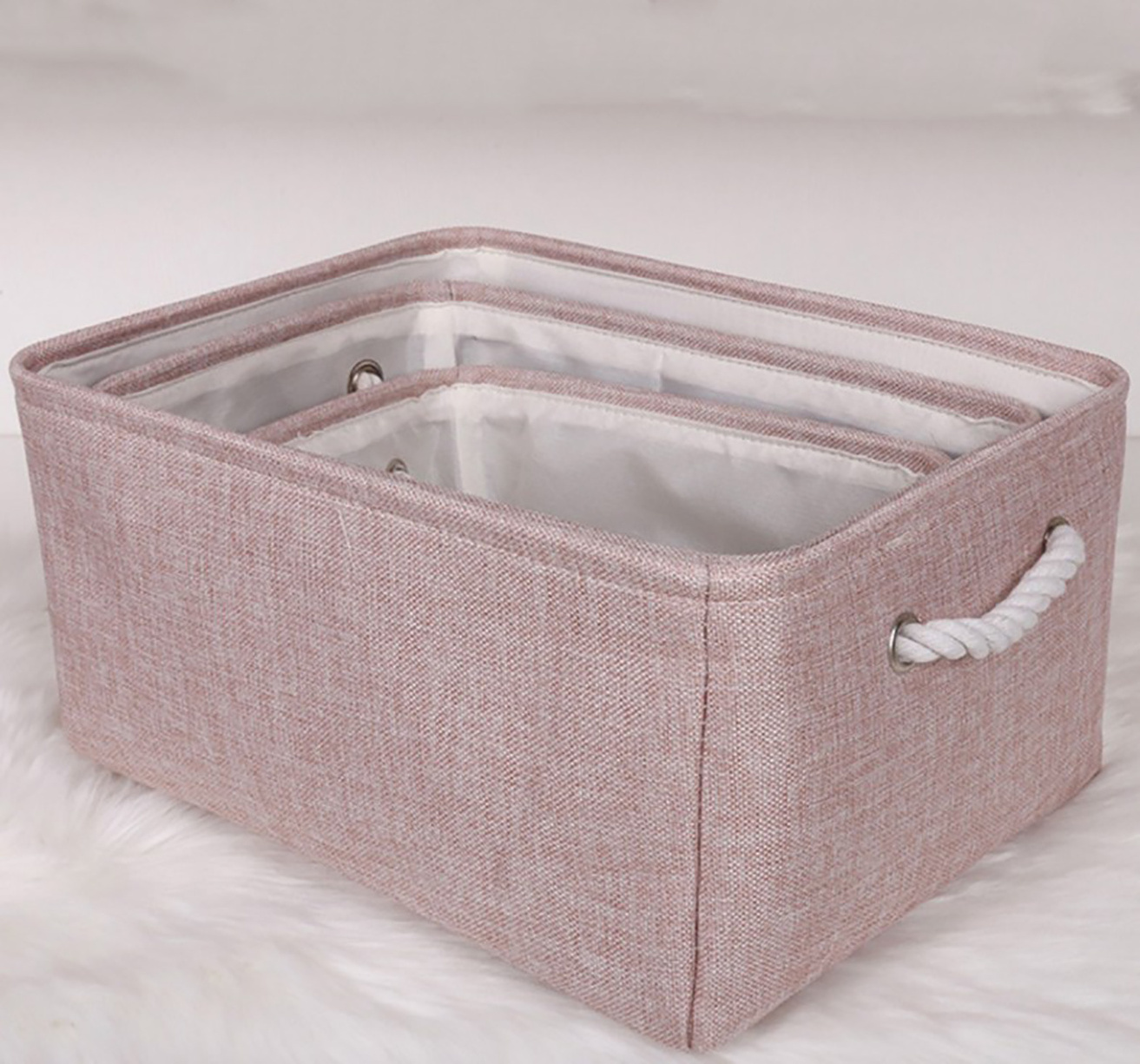 Storage Basket Fabric Storage Organizer Cube, Closet Bins with Handle, Home and Office Box Organizer