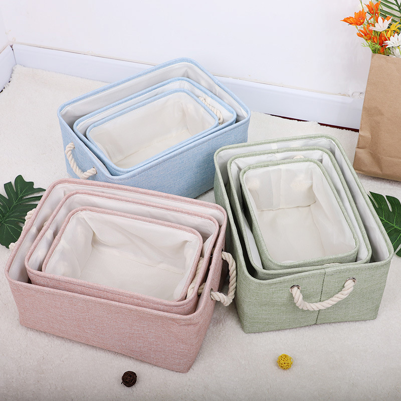 Storage Basket Fabric Storage Organizer Cube, Closet Bins with Handle, Home and Office Box Organizer