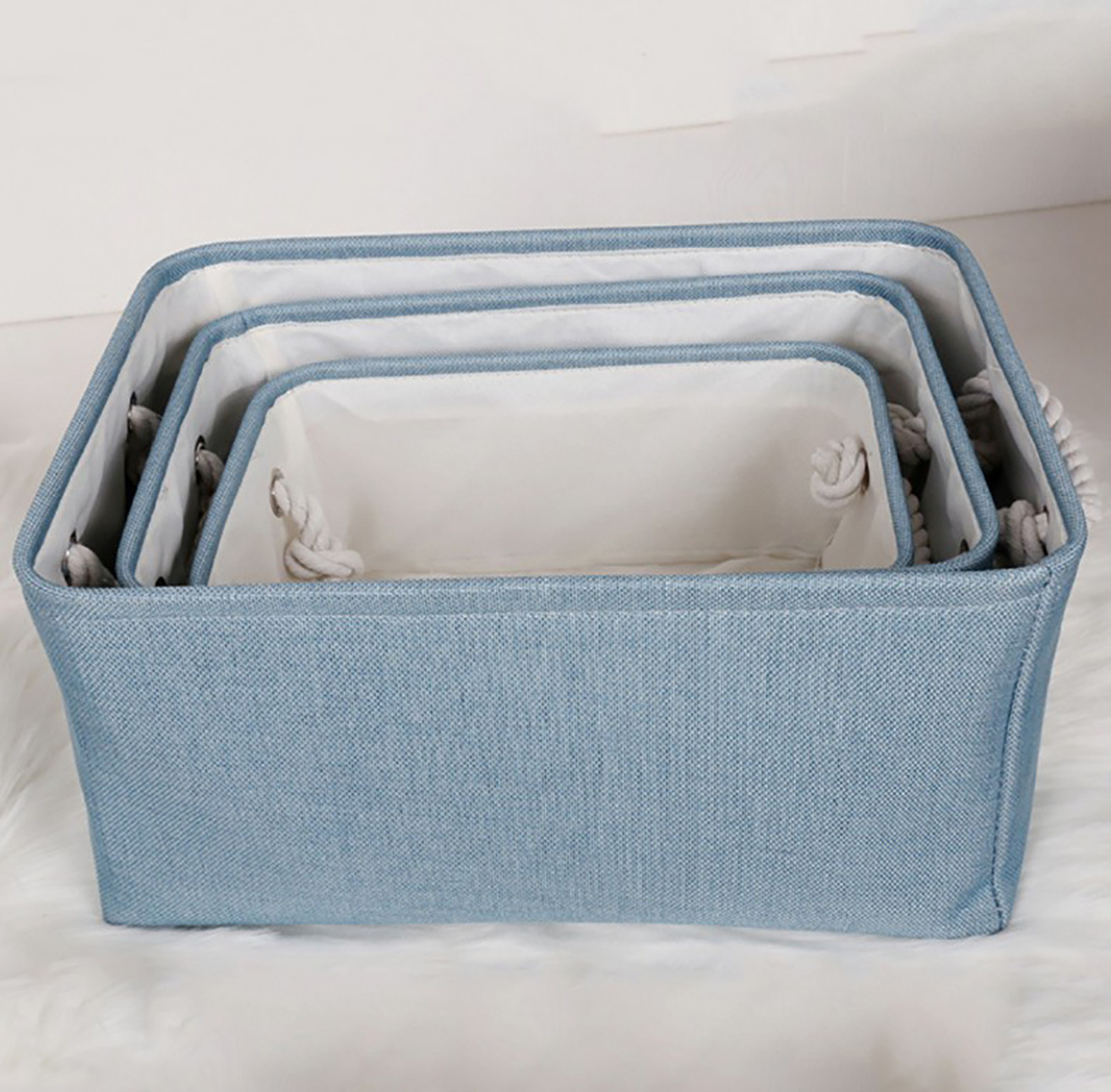 Storage Basket Fabric Storage Organizer Cube, Closet Bins with Handle, Home and Office Box Organizer