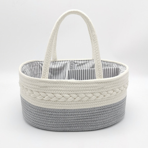 Baby Diaper Caddy Storage Organizer Tote diaper bag Baby Diaper Caddy Organizer cotton rope storage basket