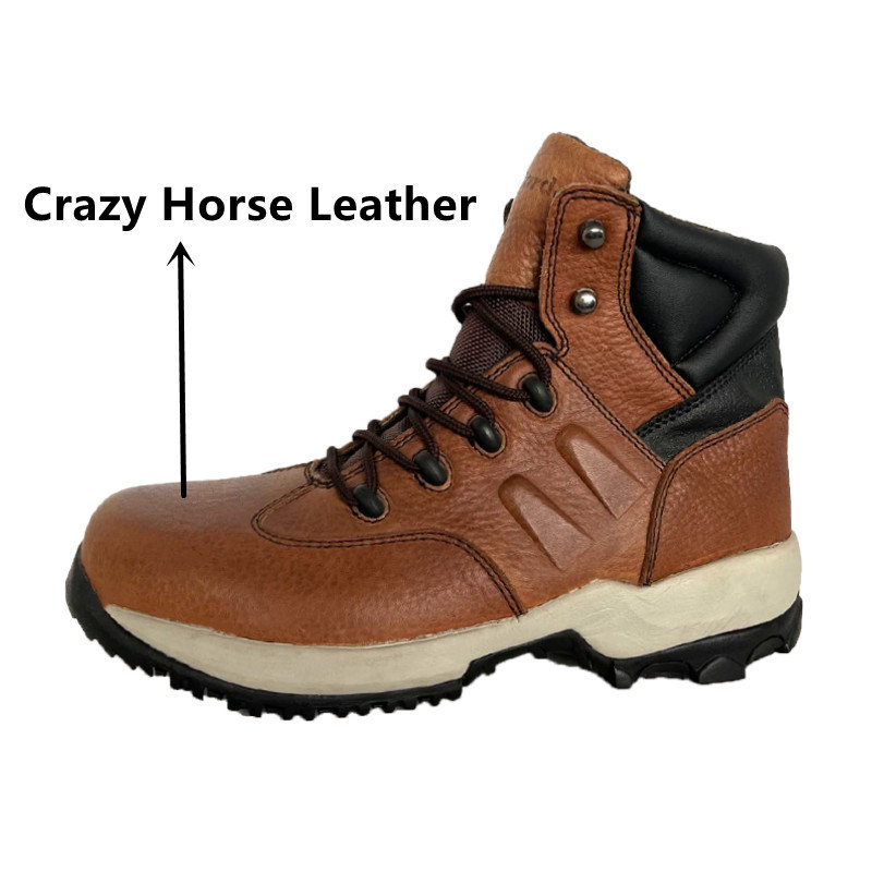 Man Safety Light Work Shoes Steel Toe High Top Boots Indestructible Botas Work Boots Genuine Leather outdoor work Shoes