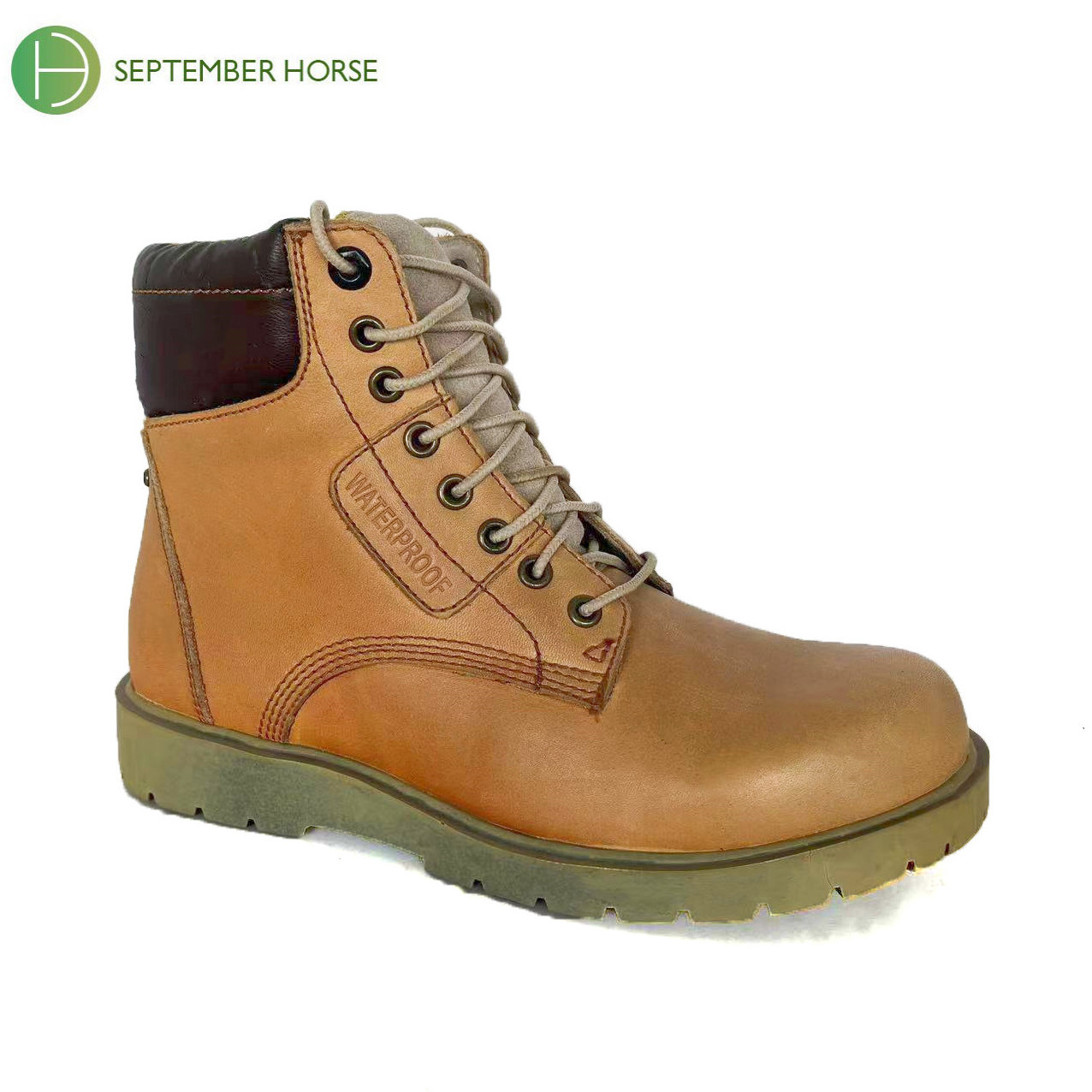 Action Leather Waterproof Worker Light Rubber Sole Work Boots Rubber Work boots For Men