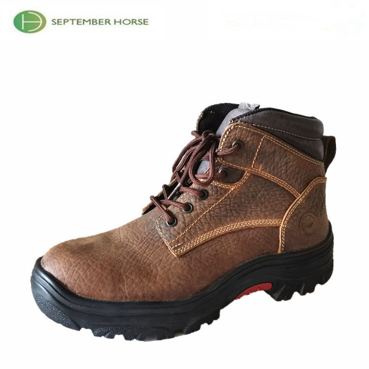 Heavy Duty Durable Work Mining Leather Quality Safety Shoes