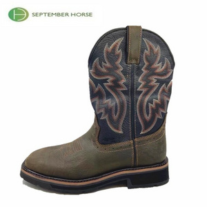 Western work cowboy half fashion wellington boots for men shoes