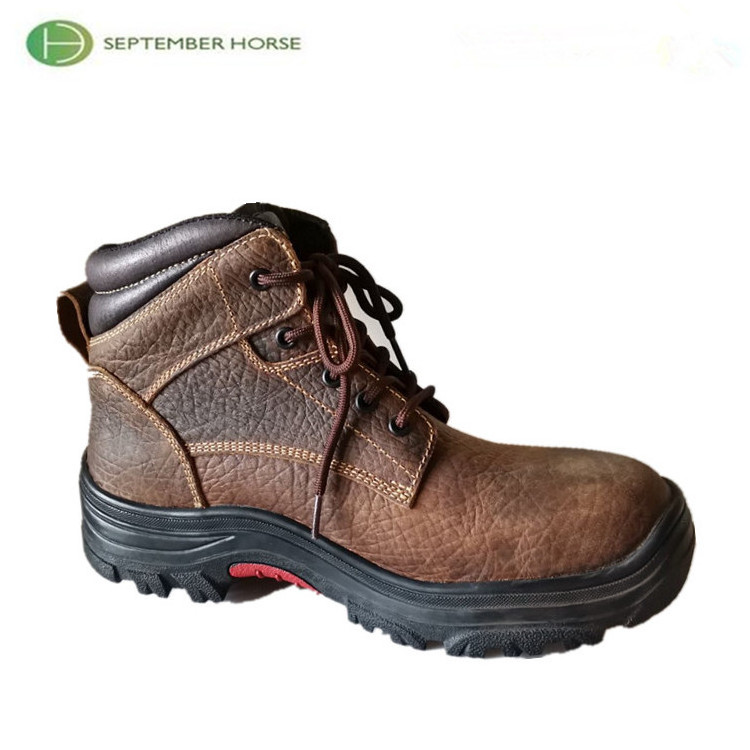 Heavy Duty Durable Work Mining Leather Quality Safety Shoes