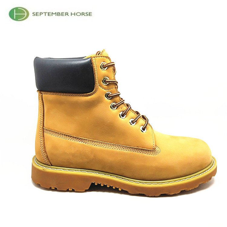 Steel Toe Nubuck Leather Best Yellow High Ankle Safety Work Boots