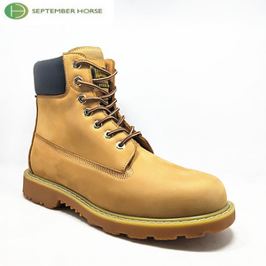 Steel Toe Nubuck Leather Best Yellow High Ankle Safety Work Boots