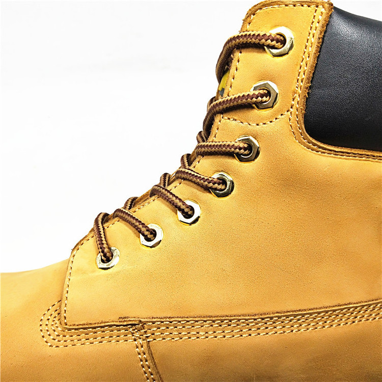 Steel Toe Nubuck Leather Best Yellow High Ankle Safety Work Boots