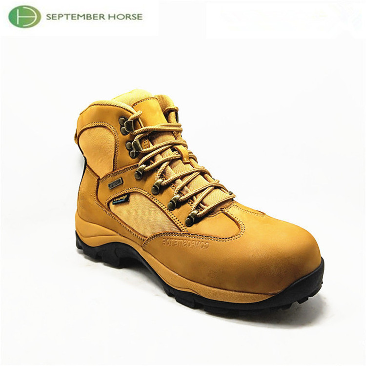 Heavy duty nubuck cow leather shoes men safety working boots