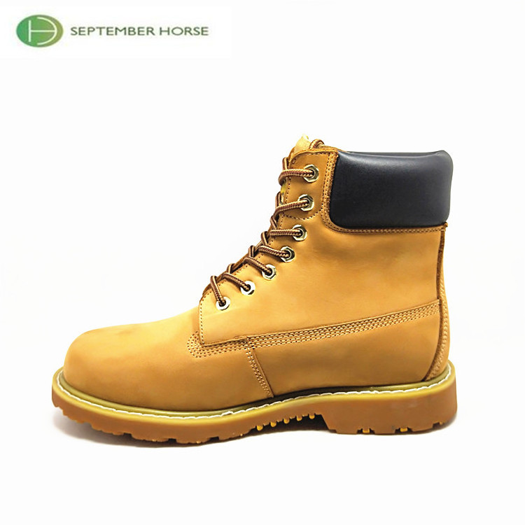 Steel Toe Nubuck Leather Best Yellow High Ankle Safety Work Boots