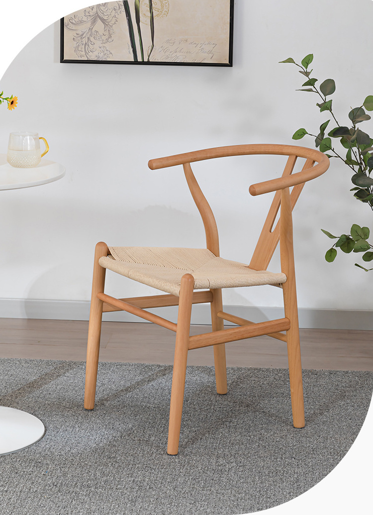 Modern Style Design Nordic Style Wishbone Y Shape Leisure Chair Solid Wood Dining Y Chair Wishbone Chair