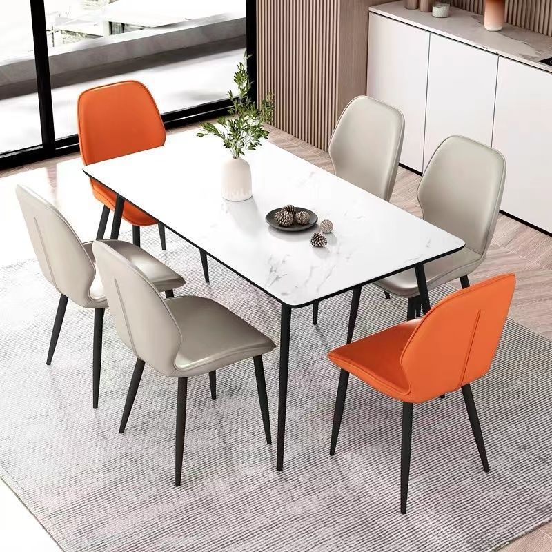 Wholesale Hot Sale Cafe Shop Hotel Restaurant Home Furniture Minimalist Metal Frame Leisure Faux Leather Dining Chairs