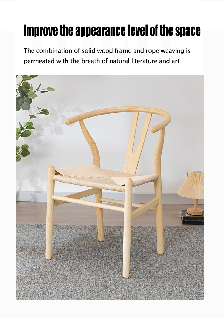 Modern Style Design Nordic Style Wishbone Y Shape Leisure Chair Solid Wood Dining Y Chair Wishbone Chair