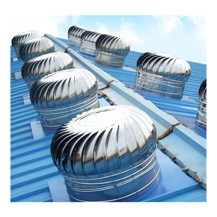 Roof Mounted positive pressure Install warehouse top roof steel wind turbine ventilation fan 304 material