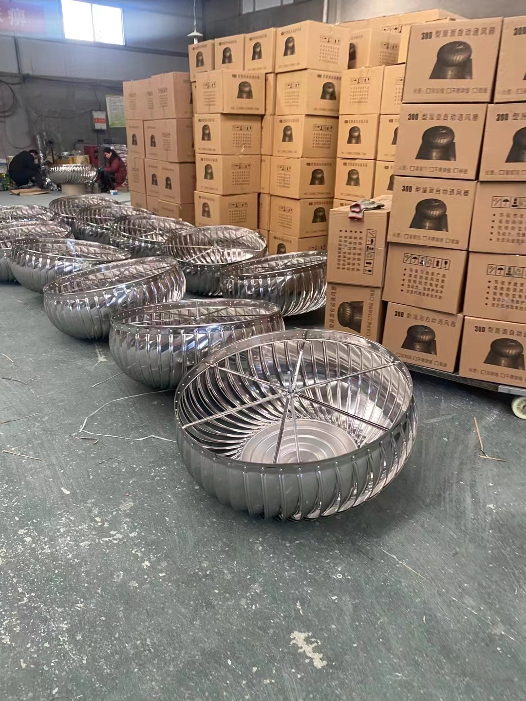 Roof Mounted positive pressure Install warehouse top roof steel wind turbine ventilation fan 304 material