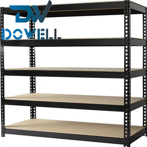 QINGDAO stock shelves hot sale 5 tier adjustable shelving stainless steel racks boltless slot iron regal for shipping