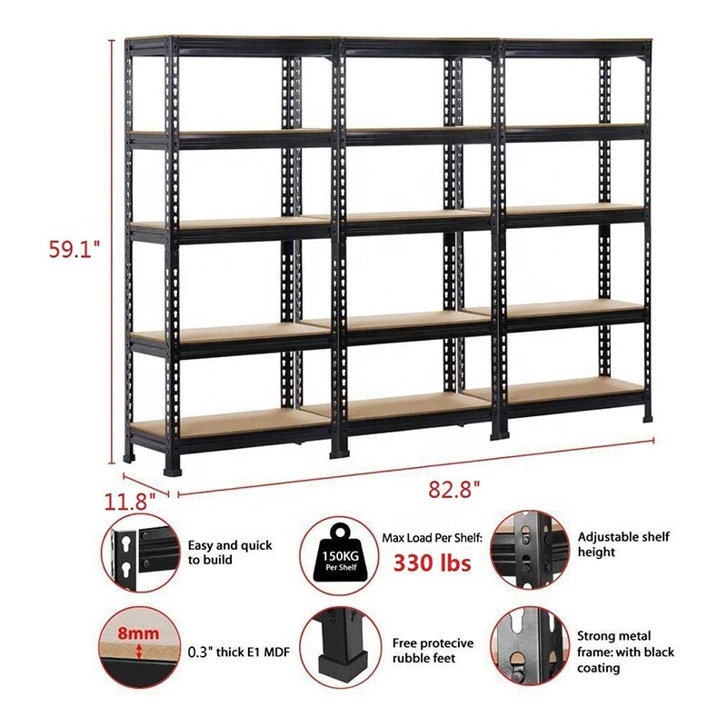 Heavy duty 5 tier storage warehouse shelving garage boltless 180x90x40cm shelves storage racks Storage Units