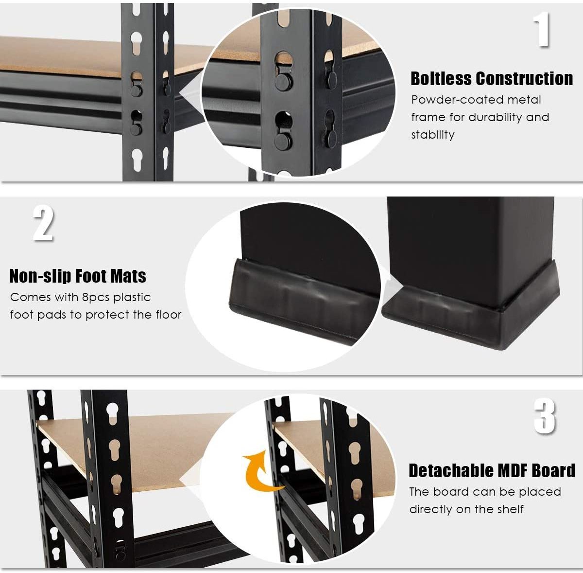 Heavy duty 5 tier storage warehouse shelving garage boltless 180x90x40cm shelves storage racks Storage Units