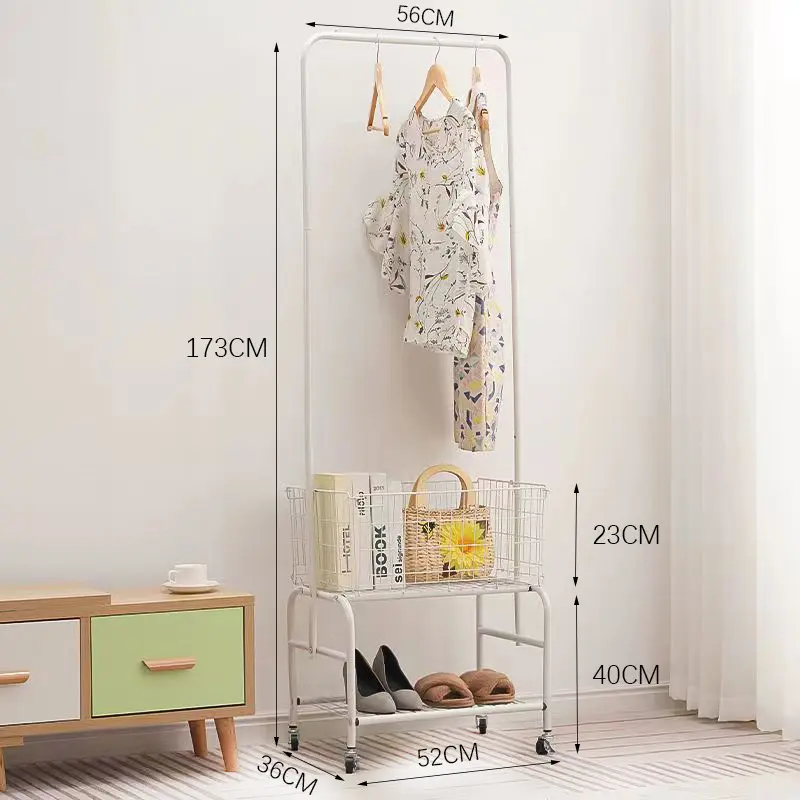 Wholesale Entryway Furniture Industrial Store Display Cloth Rack Office Coat Rack with Storage Basket