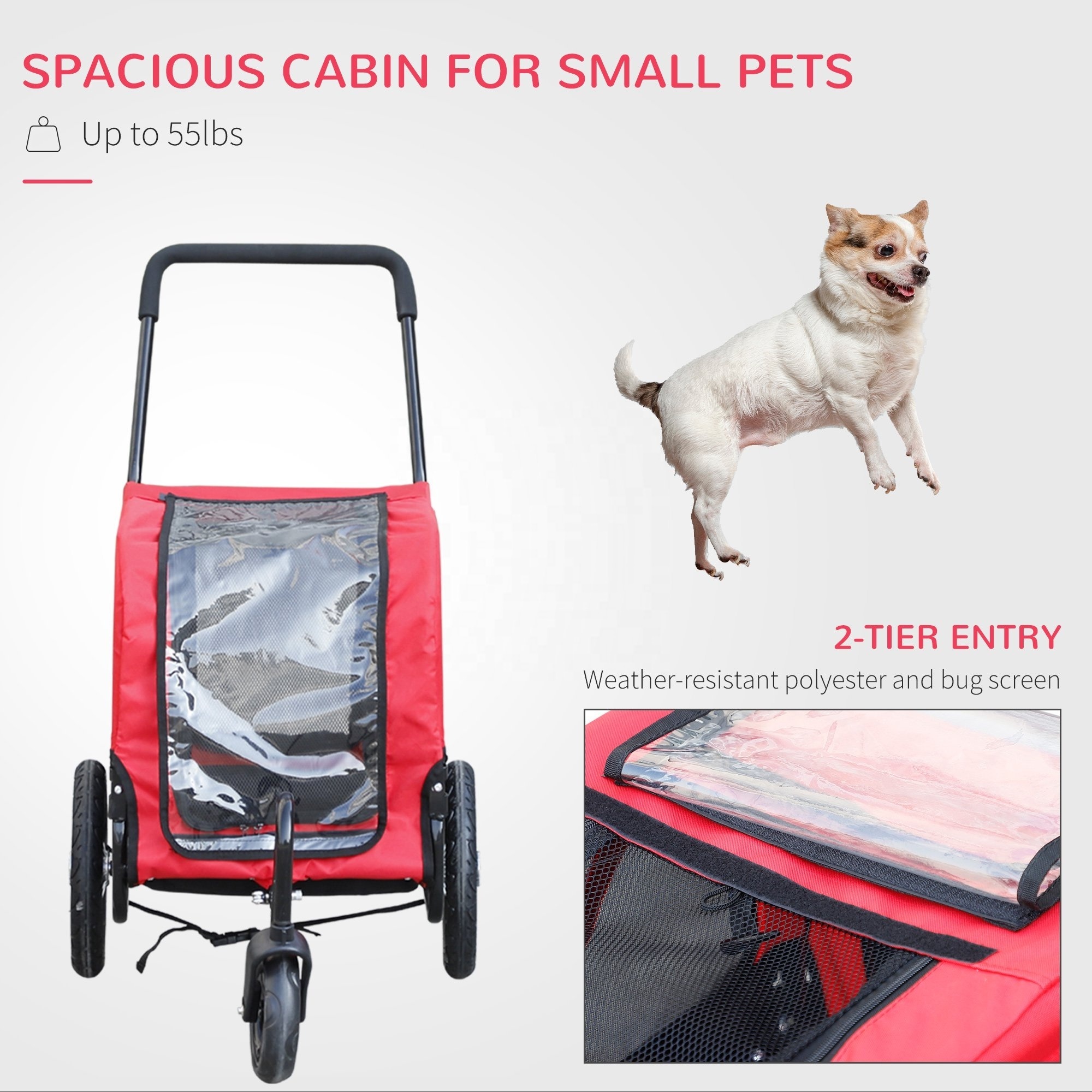 Hot Sales Carrier Pet dog Trailers Utility Bicycle Motorcycle Trailer Jogging Stroller with 360-Degree Wheels