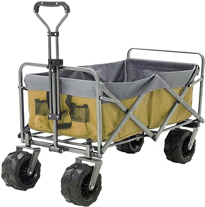 Four big wheels shopping hand carts kids garden tool trolley foldable utility unit carriage wagons carts