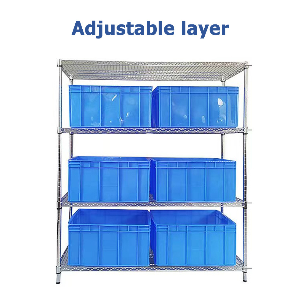 Wire shelves heavy duty steel storage metallic Simple Assembly 5 Tiers Standing Shelving Unit racking