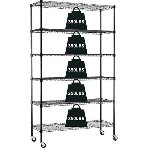 Wire shelves heavy duty steel storage metallic Simple Assembly 5 Tiers Standing Shelving Unit racking