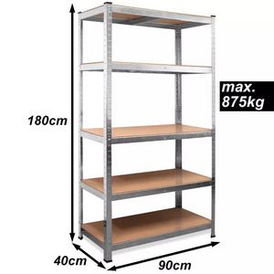 180x90x40 armable metal shelf 5 Tier Multipurpose Shelf Display Rack  175kgs  loading shelving storage boltless shelf