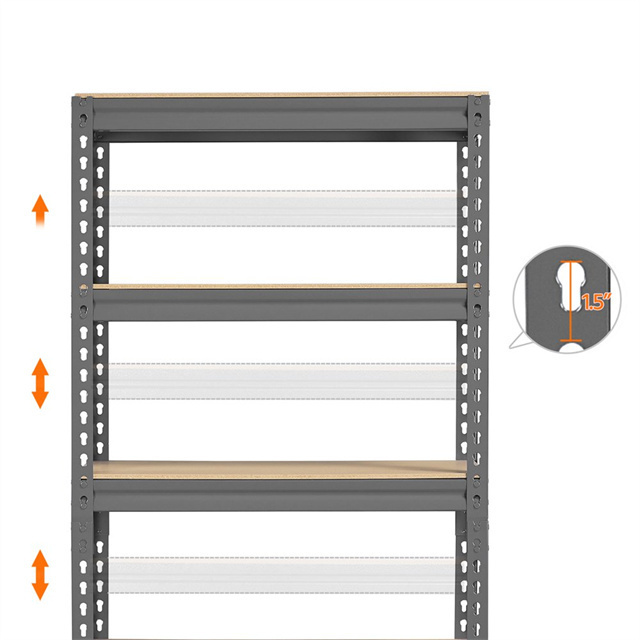 Wholesale easy to assemble 5layers boltless racking shelves steel  shelves for garage