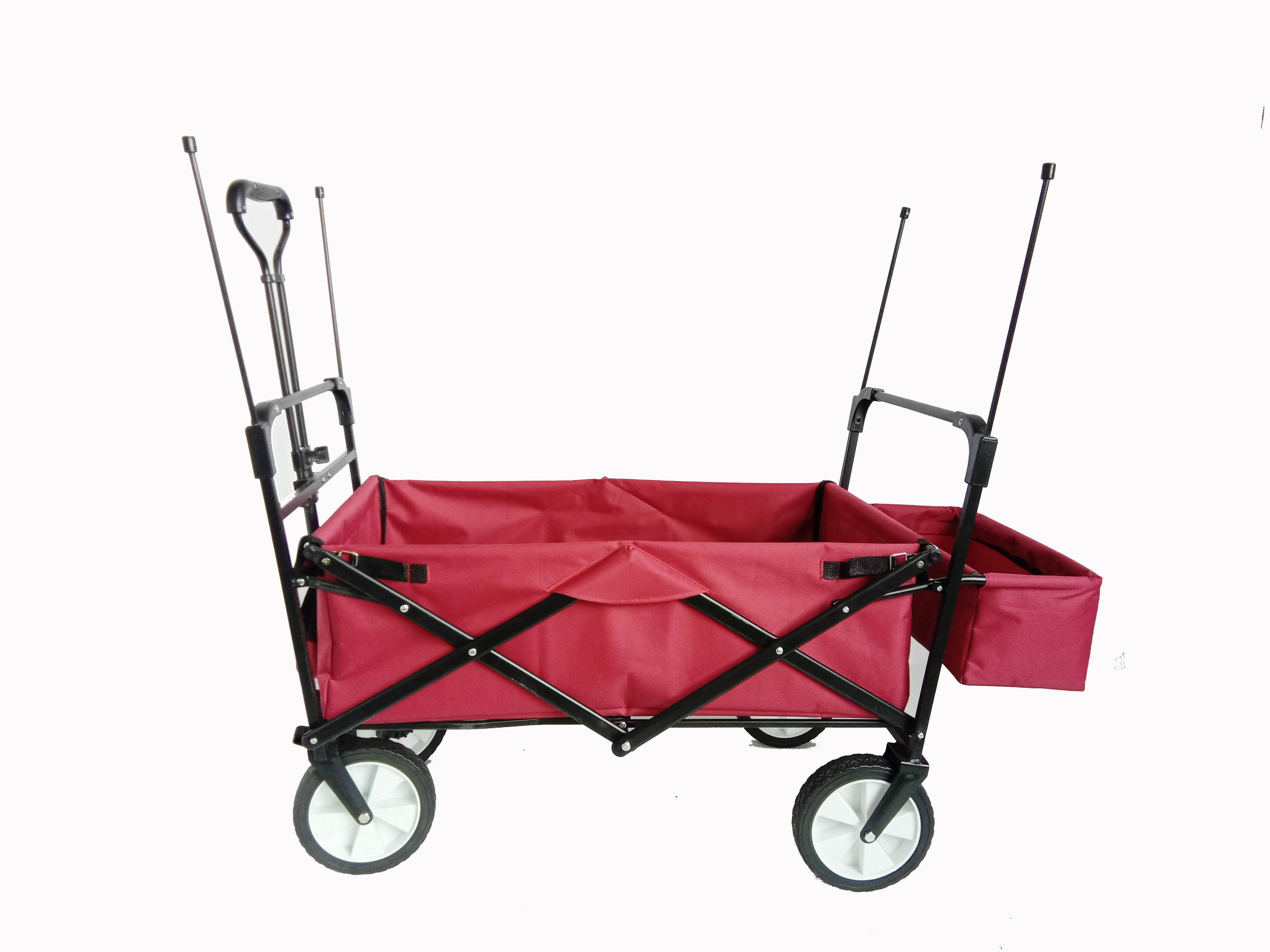 Portable 4 Wheels Folding Beach Trolley Cart Adjustable Handle Bar Popular Outdoor Foldable Wagon