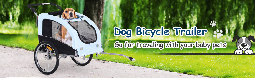 Customized Outdoor Children Folding Stroller Dog Bicycle Trailer Travel Trailer Easy Folding Portable Baby Pet Trolley